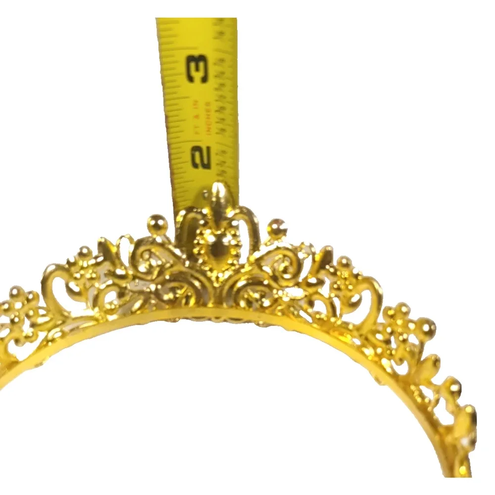 Rhinestone Bridal Tiara Alloy Crystal Crown Wedding Party in Blue & Gold